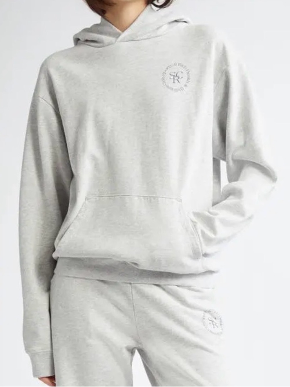 Sporty & Rich Wellness Club Cotton Blend Light Gray Hoodie - Size XL